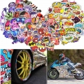 50pcs Waterproof Vinyl Bike Stickers Scooter Decor Car Motorcycle Bicycle Skateboard Laptop Luggage Neon Light Stickers Decals|B