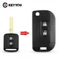 KEYYOU 2 Buttons Modified Flip Folding Remote Key Shell Car Case For NISSAN Qashqai primera Micra Navara Almera Note Sunny|Car K