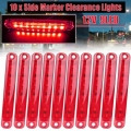 10pcs Red 9 LED Lorries Trailer Truck 12 V LED Lights Side Marker Light Waterproof LED Light Tail indicator Parking Lights|Truck