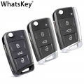 WhatsKey Flip Folding Car Key Shell Cover Case For Volkswagen VW Golf 7 Mk7 Passat Beetle Bora Polo Seat Leon Skoda Octavia|Car