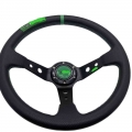 Tataka Universal Racing Steering Wheel 14 Inch 350mm Drifting Volante Black Leather Pvc Deep Dish Steering Wheel Jdm Sports - St