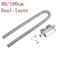 60cm/100cm Dual layer Car Heater Exhaust Pipe 24mm Exhaust Muffler Silencer Clamps Bracket Air Diesel Heater Hose Tube|Heater Pa