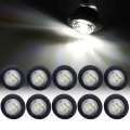 10x Waterproof 12V 3LED 3/4" Trailer Side Marker Lights Front Rear Trucks Clearance Lights Lamp White Round|Truck Light Sys