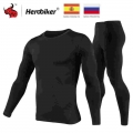 Herobiker Motorcycle Thermal Underwear Set Men's Motorcycle Skiing Winter Warm Base Layers Tight Long Johns Tops & Pants