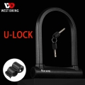 WEST BIKING Portable Bicycle U Lock Anti theft Safety waterproof Motorcycle Bike Lock Multifunction Bicycle Accessories|Bicycle