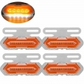 FEEDOPAL 4PCS Amber Truck LED Side Marker Signal Light 24V Waterproof Car Retrofit Warning Tail Light|Truck Light System| - Of