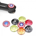 Bicycle Stem Top Cap Headset Cover With Bolt Apply To 28.6mm 1 1/8" Front Fork Head Tube Captain America Spider Logo Usa Fl