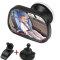 Car Back Seat View Baby Mirror 2 In 1 Mini Children Rear Convex Mirror Adjustable Auto Kids Monitor Car Accessories - Mirror &am