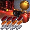 2Pcs 12V / 24V LED Side Marker White Lights Car External Lights Warning Tail Anti Collision Light Auto Trailer Truck Lorry Lamps