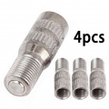 Universal 4pcs Metal Silver Car Truck Front And Rear Wheel Tyre Tire Valve Capss Stem Extension Extenders Auto Accessories - Val