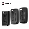 Keyyou 3/2 Buttons Folding Remote Flip Car Key Shell Case For Peugeot 206 407 307 Sw 607 For Citroen C2 C3 C4 C5 C6 Berlingo - C