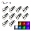 10 Pcs T5 3014 3 SMD Car Wedge LED Dashboard Bulb CANBUS Error Free License Plate Light Lamp DC 12V White|Signal Lamp| - Offic