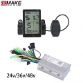 24v/36v/48v 350w 500w Electric Bike Brushless Motor Controller With Lcd Display Electric Bicycle Scooter E-bike Parts Zemake - E