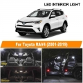 White Car Error Free Bulbs LED Interior Light Kit For Toyota RAV4 2001 2013 2014 2015 2016 2017 2018 2019 Map Dome License Lamp|