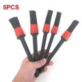 5pcs Car Detailing Brushes Cleaning Brush Set For Cleaning Wheels Tire Interior Exterior Leather Air Vents Car Cleaning Kit Tool