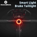 ROCKBROS Bike Tail Light MTB Road Bike Night Cycling Rear Light Smart Brake Sensor Warning Light Waterproof Bicycle Accessories|