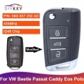 DIYKEY 5K0 837 202 AD For Volkswagen Beetle Passat Caddy Eos Polo Jetta 433MHz ID48 3 Button Upgraded Remote Key 5K0837202AD|Car