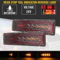 2PCS 24V 46cm Dynamic LED Car Truck Tail Light Turn Signal Rear Lamp Stop Brake Lights Reverse Trailer Lorry Bus Camper Caravans