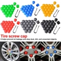 20 Pieces 17mm Car Wheel Nut Caps Protection Covers Caps Anti Rust Auto Hub Screw Cover Car Tyre Nut Bolt Exterior Decoration|Nu