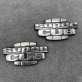 1 Pair Motorcycle Chrome 8x4cm SUPER CUB Emblem Adhesive Badge Sticker Decal For Honda Super CUB C50 C70 C90 C100 C110 C125|Deca