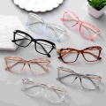 Vintage Women's Eyeglass Frame Cat Eye Glasses Gafas Frame Faceted Crystal Eyeglasse Can Be Equipped With Myopia Glasses Oku