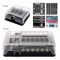 DC 12 32V Truck Motorhome Coach Boat Bus Bar Power Distribution Block Double Busbars 6 way12 way Fuse Box with LED Lights 100Amp