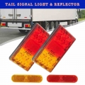 4pcs 12V/24V Truck Trailer Boat LED Stop Indicator Submersible Rear Tail Brake Light Waterproof Lorry Fog Signal Caution Lamp|Tr