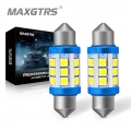 2x Festoon C5w C10w 3030 Chip Bulb Canbus 31mm/36mm/39mm/41mm Car Led Lamp Interior Dome Reading License Plate Lights 6000k - Si