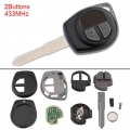 433MHz 2 Buttons Keyless Uncut Flip Remote Key Fob ID46 Chip Fit for SUZUKI SWIFT SX4 Alto JIMNY VITARA IGNIS Splash 2007 2013|C