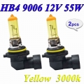 Hippcron Halogen Lamp HB4 9006 2 PCS Yellow 12V 55W P22d 3000K Car HeadLight Bulb Quartz Glass|hb4 9006|12v 55wcar headlight - O