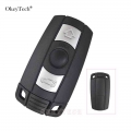 Remote Car Key Case For Bmw 1 3 5 6 Series E90 E91 E92 E60 3 Button Uncut Blade Blank Smart Card Key Shell Replacement Fob Cover