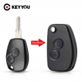 KEYYOU For Renault Dacia Modus Duster Clio Espace Modified Key Shell Flip Folding Remote Car 2 Buttons Blank Key Fob Uncut Case|