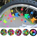 25/36Pcs Colorful Safety Kids Clip Bicycle Round Multi color Love Heart Stars Wheel Bike Accessories Decoration Bead Spoke Beads