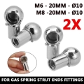 2pcs Universal Silver M6 M8 Boot Bonnet Trunk Gas Strut End Fitting Ball Pin Joint Valve Spring Holders|Strut Bars| - Officema