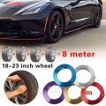 8m Car Wheel Rim Protector Decor Strip Rubber Tire Guard Line Rimblades Car Styling Moulding Trim Wheel Decoration