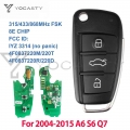 YOCASTY 3 Buttons Remote Fob Flip Key 8E Chip 315 434 868 MHZ For 2006 2015 A6 Q7 S6 IYZ 3314 4F0837220R 4F0837220M 4F0837220T|