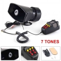 12v 100w 120-150db 7 Sound Car Electronic Warning Siren Motorcycle Alarm Firemen Ambulance Loudspeaker With Mic For Car - Multi-