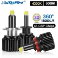 2pcs 48 CSP H1 H3 H7 LED Bulb H8 H11 9005 HB3 9006 HB4 Canbus 3D 360 Degree Car Headlight 18000LM Auto Fog Lights Turbo Led H7|C