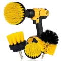 3Pcs/Set Electric Scrubber Brush Drill Brush Kit Plastic Round Cleaning Brush For Carpet Glass Car Tires Nylon Brushes 2/3.5/4&#