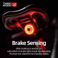 ThinkRider Cycling Taillight Bicycle Smart Auto Brake Sensing Light IPx6 Waterproof LED Charging Bike Rear Light|Bicycle Light|