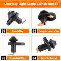 4X Car Lamp Switch Universal Car Vehicle Interior Door Courtesy Light Lamp Switch Button Part Black Auto Push Button Waterproof