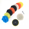 11pcs Car Polishing Kit Self-adhesive Buffing Waxing Sponge Wool Wheel Polish Pad For Car Polisher Drill Adapter Detail Cleaning