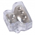 Real Nickel Plating Power and Ground Distribution Block 1x0ga input 3x4ga output|Fuses| - ebikpro.com