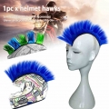 Bicycle Universal Synthetic Wigs Helmet Hawks Mohawk Reusable Motorcycle Accessories Racing Outdoor Hair Sticker Stick On Solid|