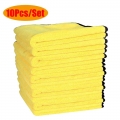 10Pcs/Set Microfibre Cloth Wash Towel Soft Fiber Rag For Glass Car Drying Towels Car Detailing Kit Car Windshield Cleaner Tools|