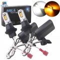 1set Drl Running Turn Signals 3535 12smd P21w Py21w Bau15s P27w W21w 7440 Led Canbus Dual Color White Amber Auto Bulbs No Error