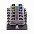 Universal Fuse Box With LED Indicator Light 12/10/8/6 Ways Car Blade Holder 12V 32V Screw Binding Post Fuse For Car Boat Marine|