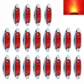 Fuleem 20PCS Red 3 LED Side Marker Light Clearance Lamp Fish Chrome for Van Trailer Truck Boat 10 30V Waterproof|Truck Light Sys