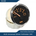 KUS Universal Voltmeter 8 16V/18 32V/9 32V Racing Car Volts Meter 2"(52mm) with Red Yellow available Backlight for Auto Ma