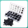 125pcs Rubber Grommet Assortment Kit Black Wiring Cable Gasket Kit Rubber Grommet Hole Plug Set With Plastic Box Car Set - Oil P